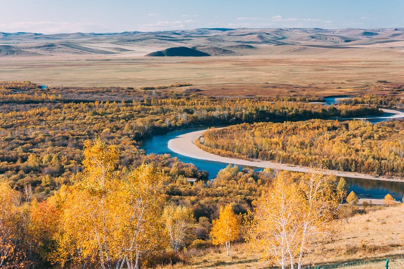 Inner Mongolia fall colour landscape