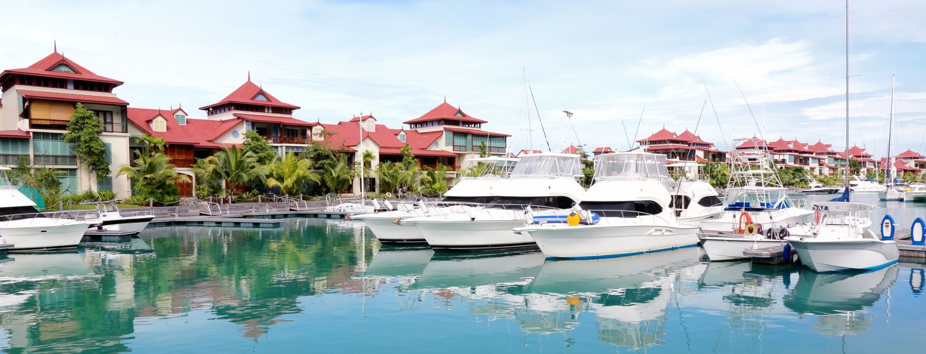 Boat marina on Mahe Island