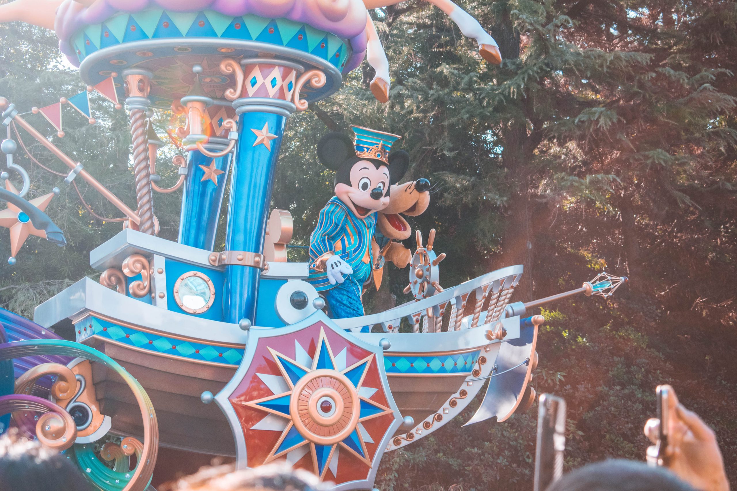 Image of 2 Disney Mascots on a ship