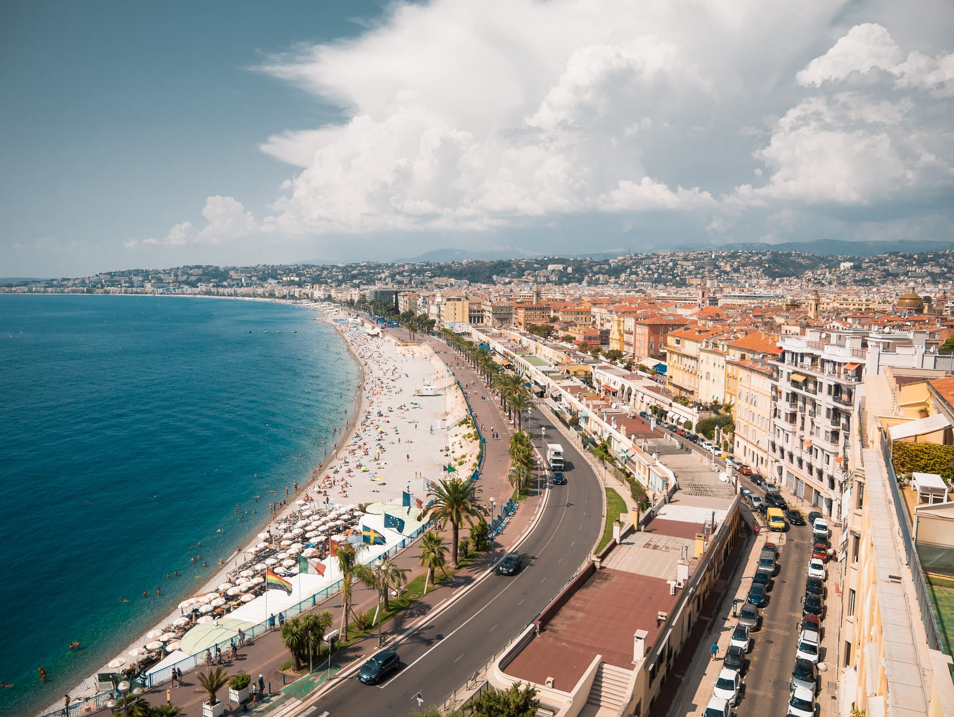 Aerial view of Nice's promenade des angles