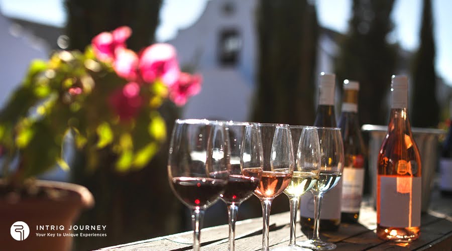 Bottles of wine for tasting in Italy