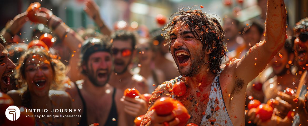 Experience the vibrant energy of Spain's La Tomatina festival.