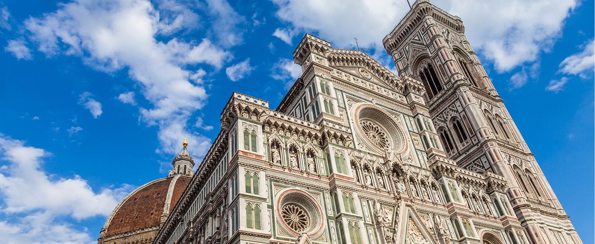 Exterior of the Florence Cathedral with the Giotto Belltower.